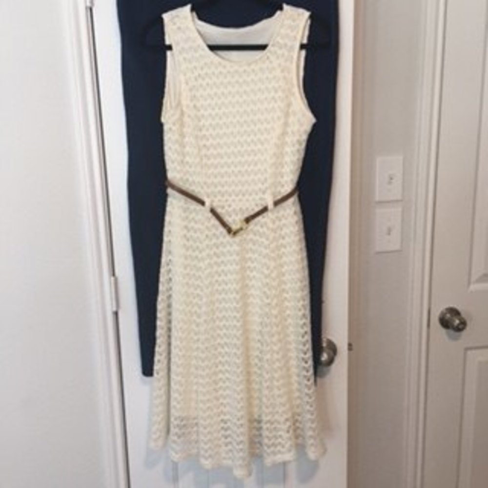 Sharagano belted dress, sz 6